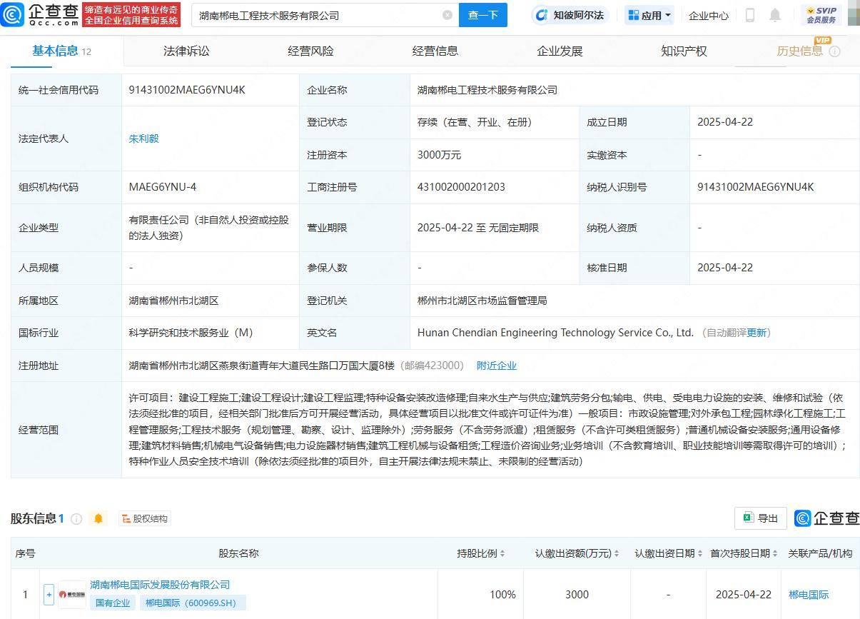 郴电国际全资控股，湖南郴电工程技术服务有限公司正式成立！
