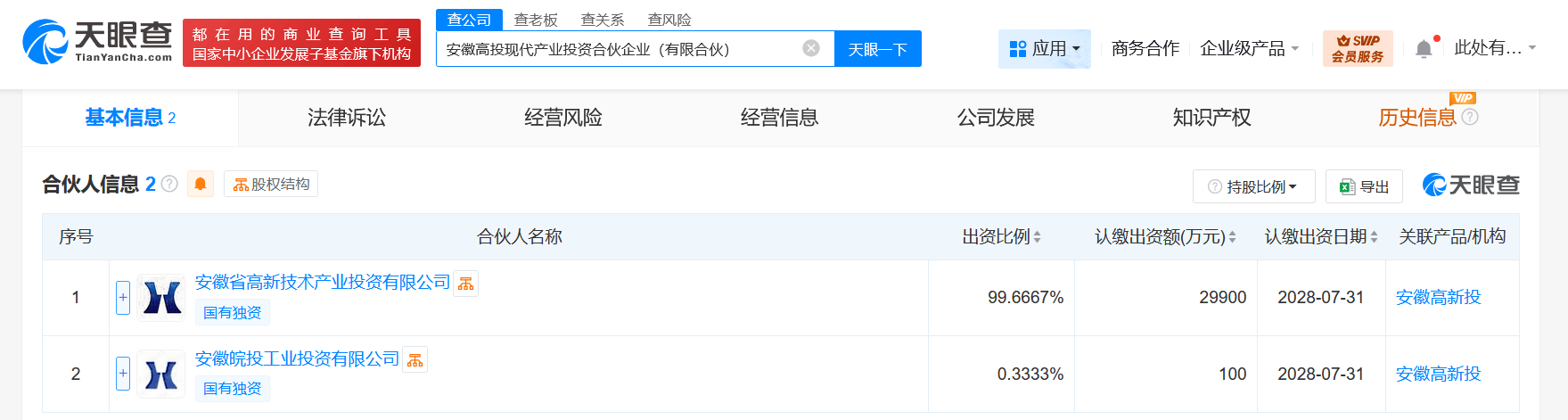 安徽高投现代产业投资合伙企业成立