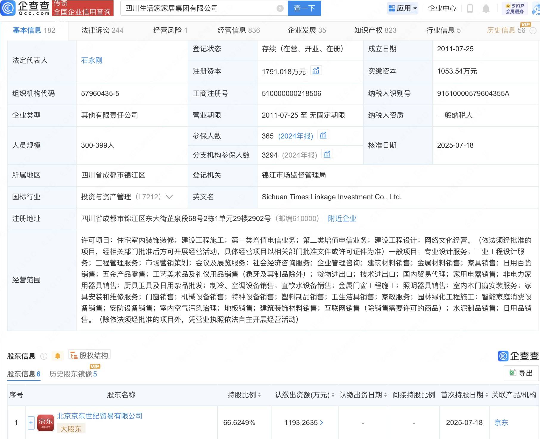 京东入股生活家家居集团